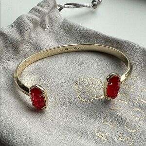 Kendra Scott Gold Bracelet with Red Accents
